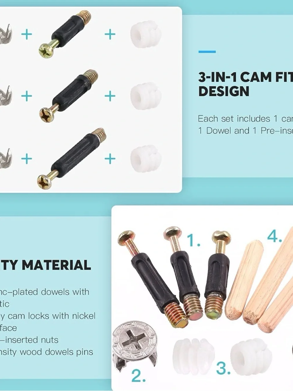 120Pcs Furniture Connecting Hardware Connectors Assortment Kit